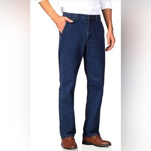 Mens Elastic Waist Jeans Relaxed Fit Jeans